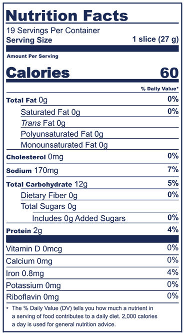 Italian Loaf Nutrition Facts